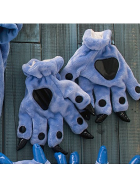 Dark blue Onesies Animal Hands Paw Flannel Cartoon Gloves