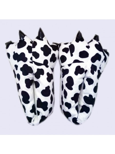 Cow Pattern Plush Paw Claw House Slippers Animal Deer Patern Costume Shoes