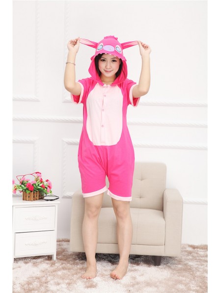 Pink Stitch Onesie Short Sleeves Pajamas