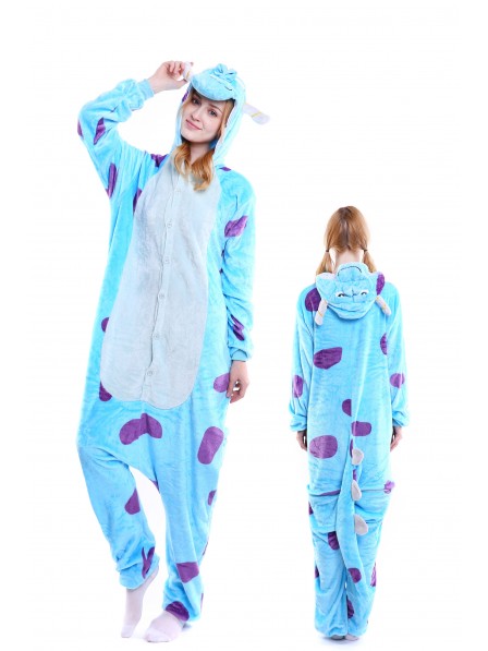 Sully Onesie Pajamas Adult Halloween Monster Inc Costumes Flannel
