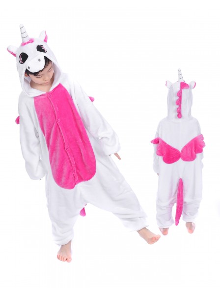 Rose Unicorn With Wings Onesie Pajamas for Kids