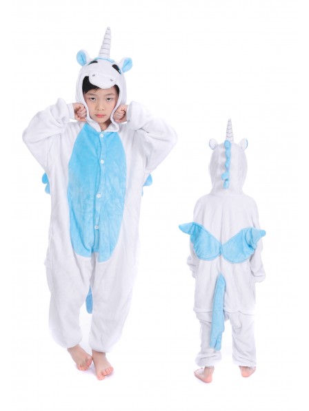 Blue Unicorn Onesie Pajamas for Kids
