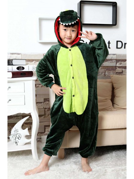 Green Dinosaur Onesie Pajamas for Kids