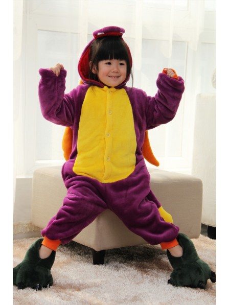 Purple Dragon Onesie Pajamas for Kids
