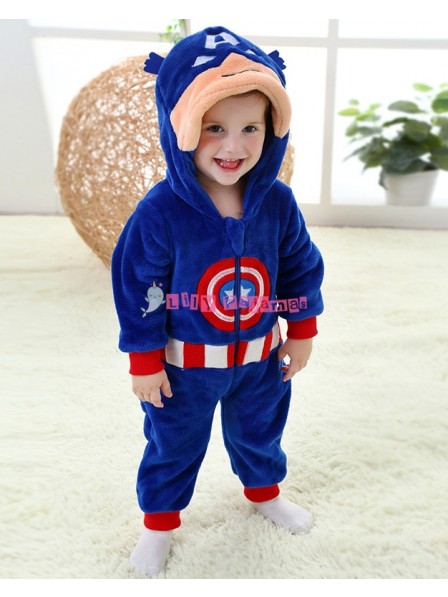 Cute Infant Captain America Halloween Costumes Baby Onesies Newborn Outfit