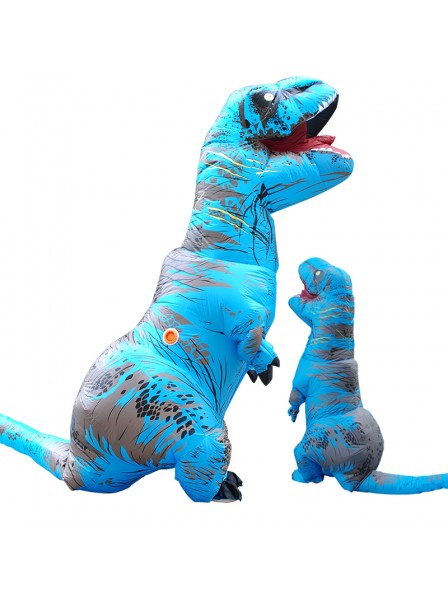 Inflatable Blow Up T Rex Dinosaur Costumes Funny Suit Blue