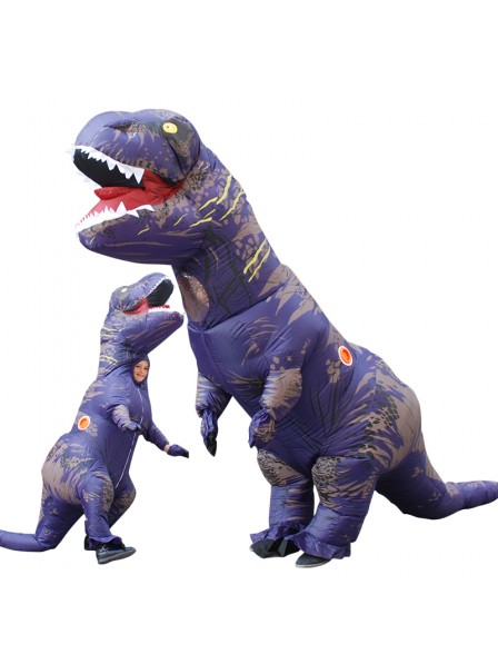 Inflatable Blow Up T Rex Dinosaur Costumes Funny Suit Purple