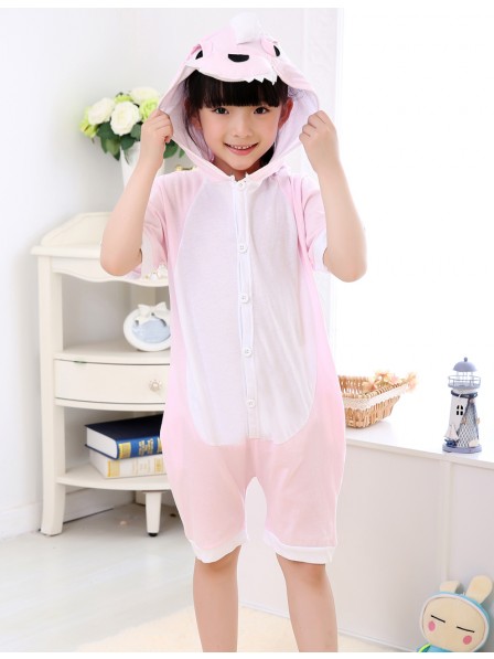 Pink Dinosaur Onesie Kids Summer Short Sleeves