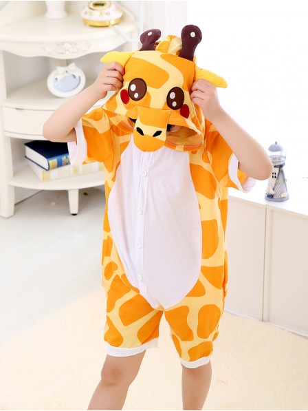 Giraffe Onesie Kids Summer Short Sleeves