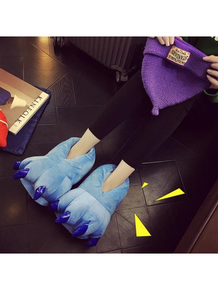 Blue Plush Paw Claw House Slippers Animal Costume Shoes