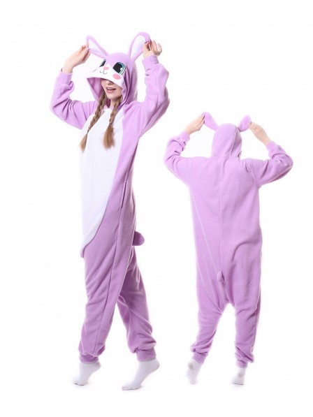 Purple Rabbit Onesie Pajamas Polar Fleece