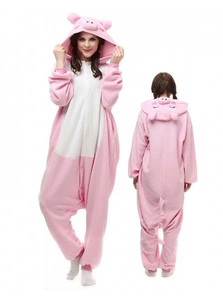 Pink Pig Onesie Pajamas Polar Fleece