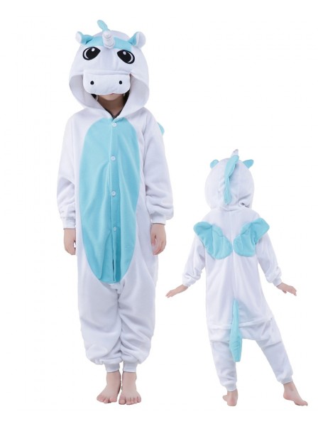 Blue Unicorn Onesie Kids Polar Fleece