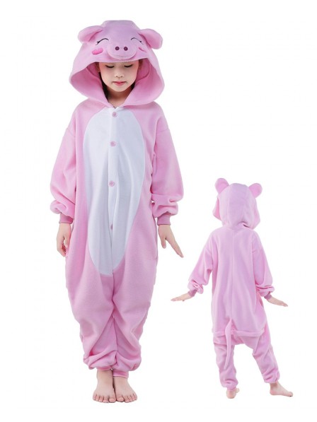 Pink Pig Onesie Kids Polar Fleece