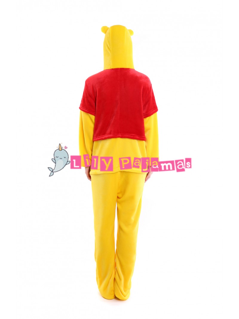 Unisex Adult Winnie The Pooh Flannel Onesis Cosplay Costume Kigurumi Pajamas 