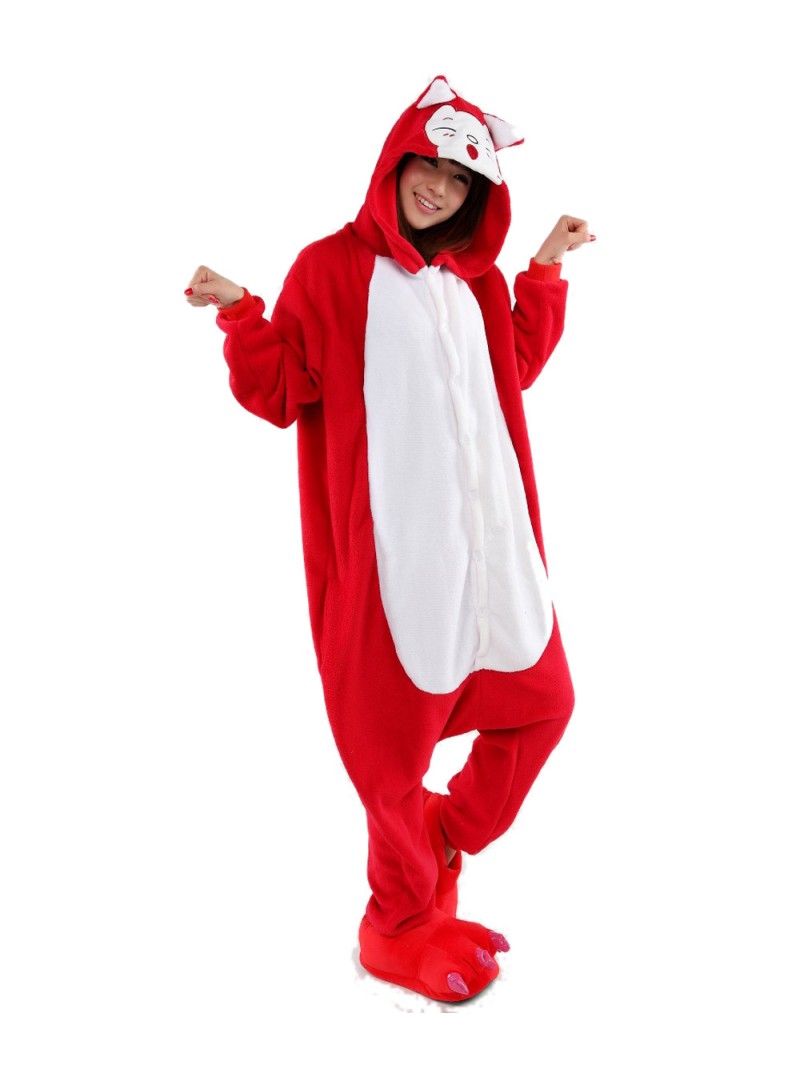 Red Fox Onesie Kigurumi Pajamas for Adults Animal Cosplay Costumes |  