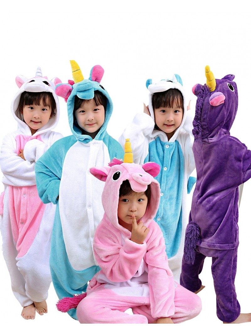 Kids Animal Unicorn Pajama Onesie Soft and Comfortable with Pockets 