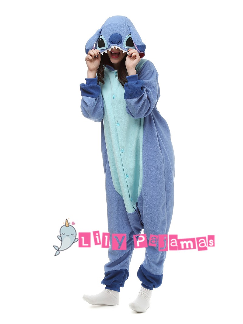 Adult Animal Kigurumi Pajamas Costume Cosplay pajamas Blue Stitch angel dress US