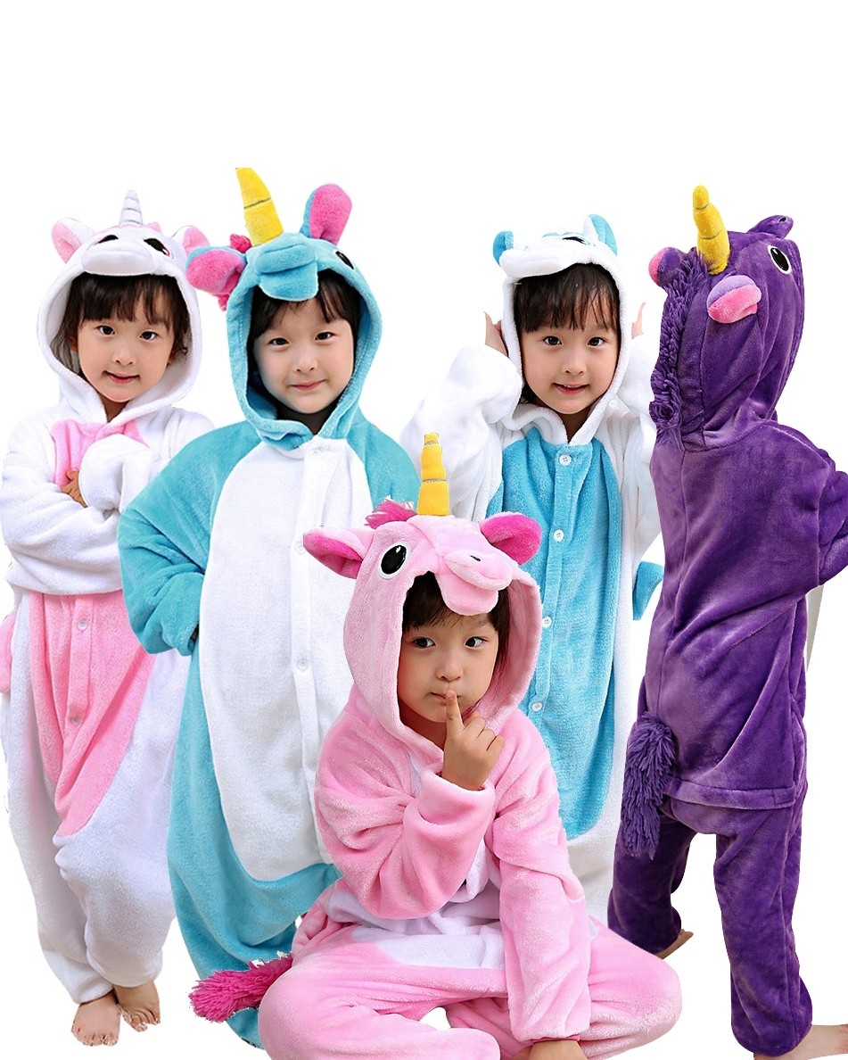 Riverchan Kids Unicorn Onesie Animal Pajamas Halloween Cosplay Costume Sleepwear Gift for Girls and Boys 